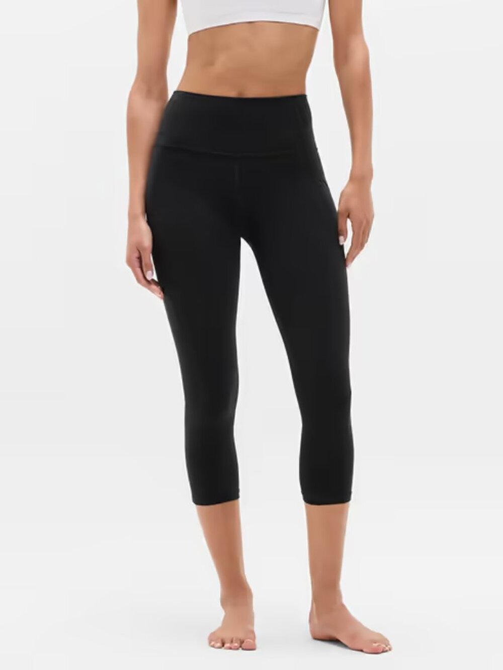 Athleta Salutation Stash High Rise Capri Black Athletic Leggings Small Petite